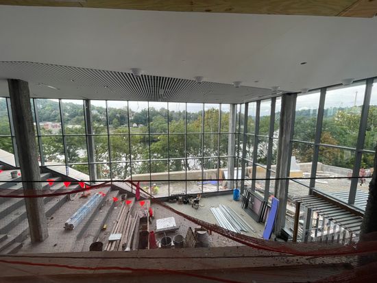The future of Reynolds Hall with a view of the Social Staircase